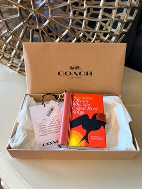 Coach I Know Why The Caged Bird Sings Maya Angelou Book Bag Charm CFK42 NWT